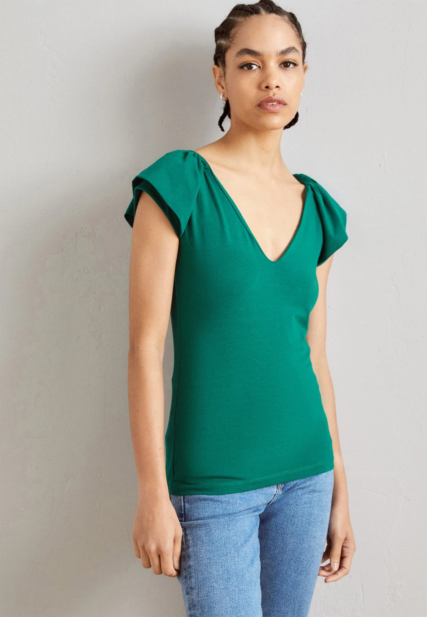 Anna Field T-Shirt BasicDark Green Donna T-shirt E Top AN621D17W-M11 3 Anna Field T-Shirt BasicDark Green Donna T-shirt E Top AN621D17W-M11
