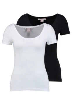 Anna Field 2 Pack T-Shirt BasicBlack/White Donna T-shirt E Top AN621D0Q1-Q12