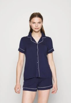 Anna Field Button Through Pj Set PigiamaBlue/White Donna Intimo Notte E Loungewear AN681P09T-K11