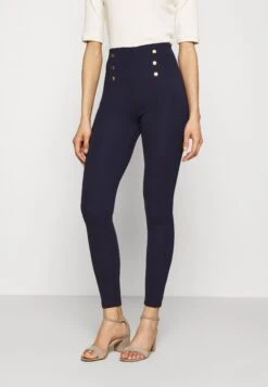 Anna Field Punto Leggings With Button DetailLeggingsDark Blue Donna Pantaloni AN621A04X-K11