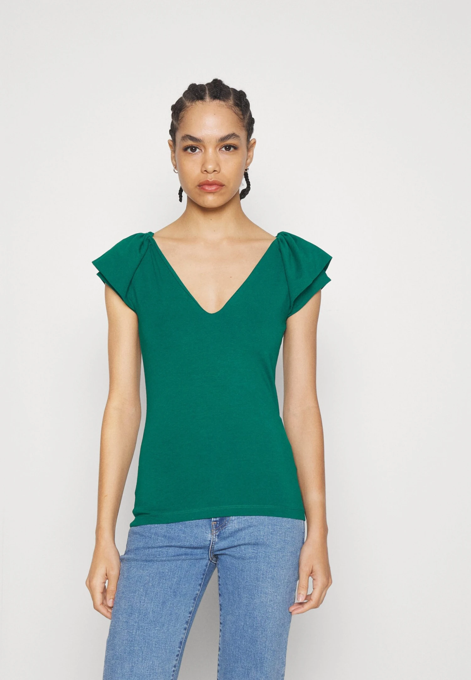 Anna Field T-Shirt BasicDark Green Donna T-shirt E Top AN621D17W-M11 5 Anna Field T-Shirt BasicDark Green Donna T-shirt E Top AN621D17W-M11 - immagine 3